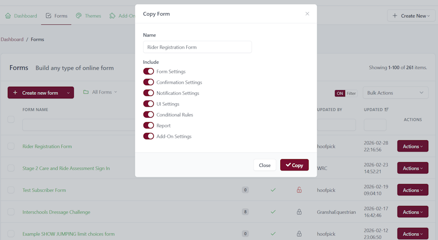 Hoofpick Biz - Form Manager